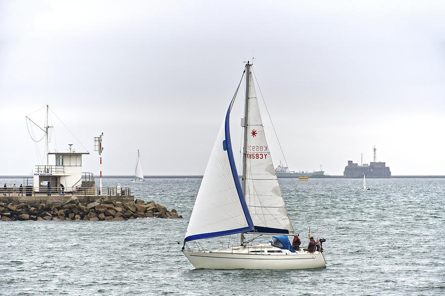 Yacht Leaving Plymouth Sound Photograph