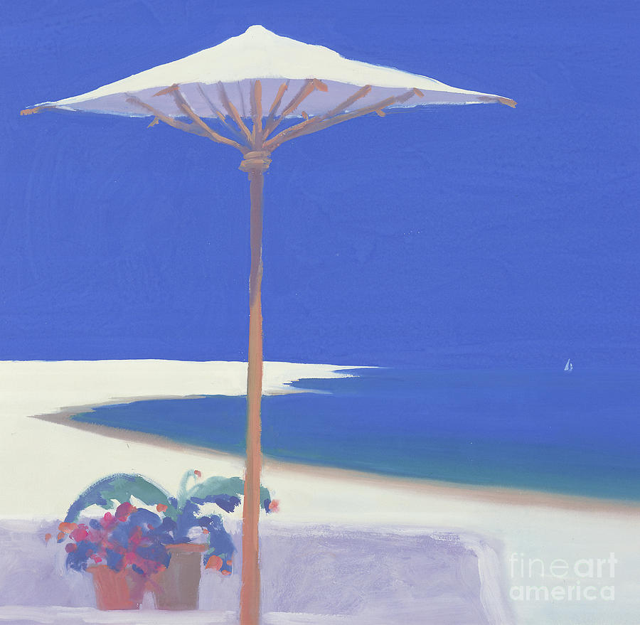 Yacht Passing The Terrace, 1999 Painting by John Miller