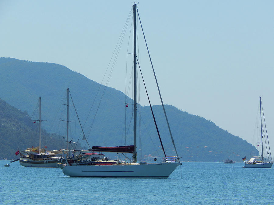 Turkey Photograph - Yachting marina of Marmaris in Turkey resort town on the Aegean  by Oleg Prokopenko