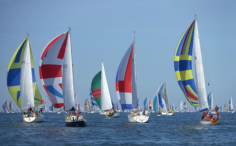 Yachts Flying Spinnakers During Race Photograph by Simon Battensby Yachts Flying Spinnakers During Race Photograph by Simon Battensby