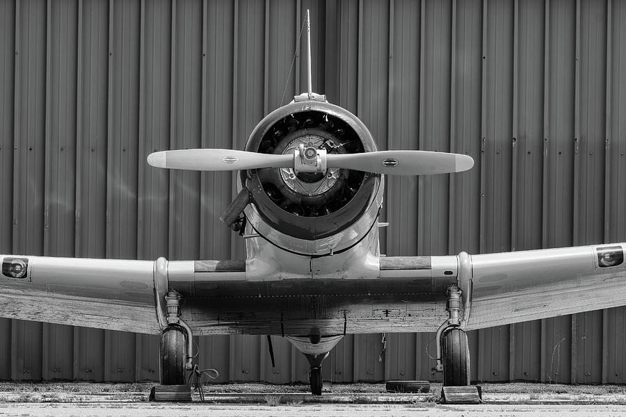 Yale Against a Hangar Door Photograph by Chris Buff