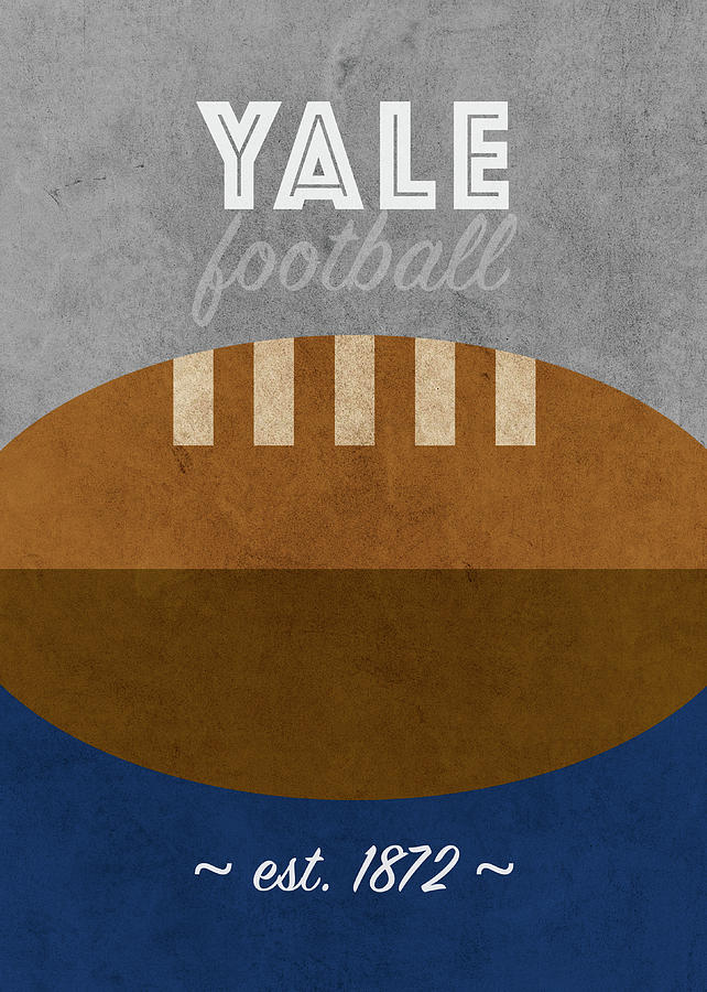 Football Mixed Media - Yale College Football Team Vintage Retro Poster by Design Turnpike