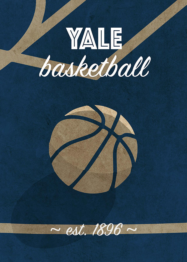 Basketball Mixed Media - Yale University Retro College Basketball Team Poster by Design Turnpike