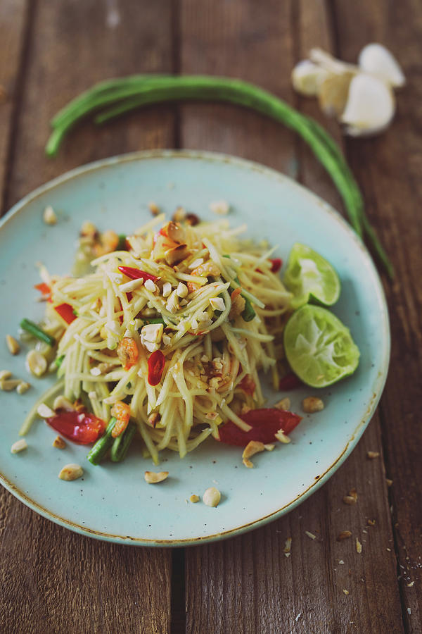 Yam Gung Salad With Shrimp thailand Photograph by Jan Wischnewski