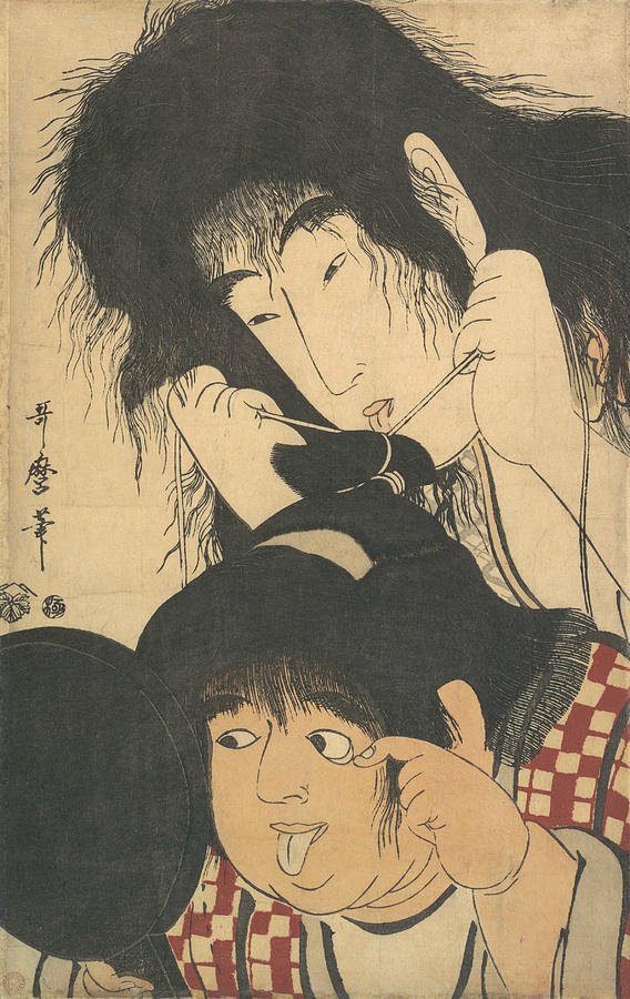 Yamauba and Kintaro Relief by Kitagawa Utamaro