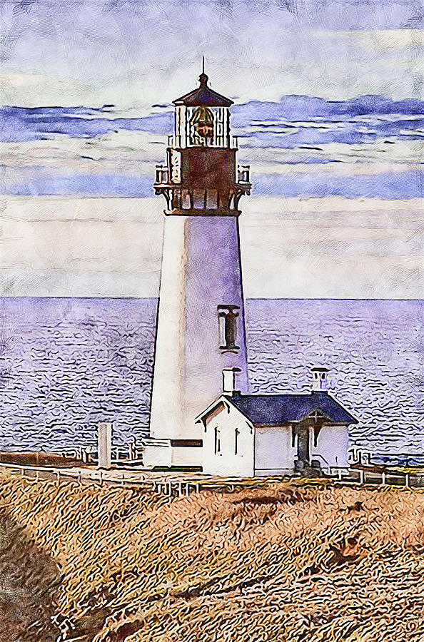 Yaquina Head Light, Oregon - 03 Painting by AM FineArtPrints
