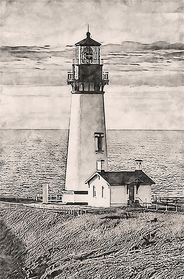 Yaquina Head Light, Oregon - 04 Painting by AM FineArtPrints