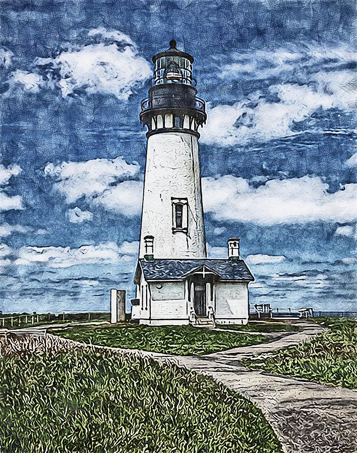 Yaquina Head Light, Oregon - 05 Painting by AM FineArtPrints