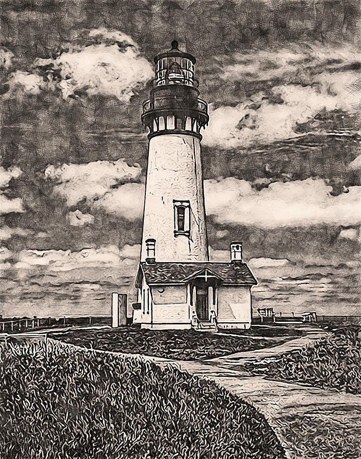 Yaquina Head Light, Oregon - 06 Painting by AM FineArtPrints