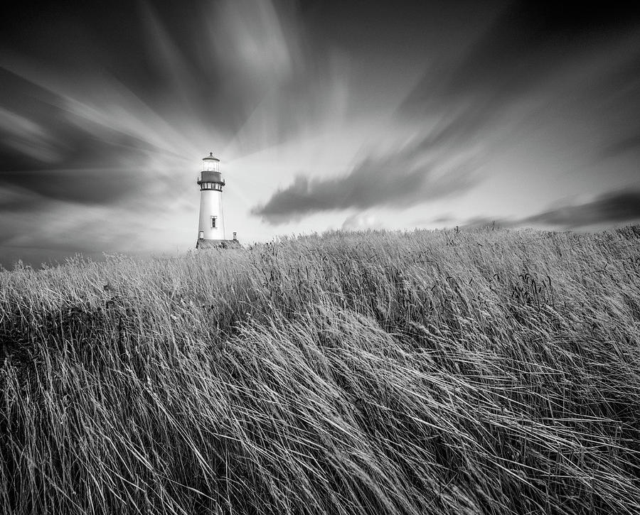 Black And White Photograph - Yaquina Lighthouse 3 by Moises Levy