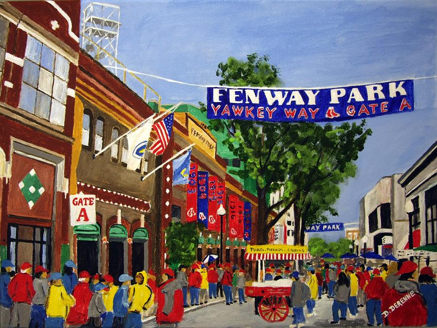 Baseball Painting - Yawkey Way on Opening Day by Dominique Derenne