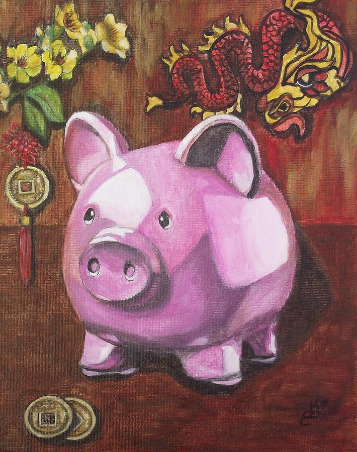 Still Life Painting - Year of the Pig by Kim Selig