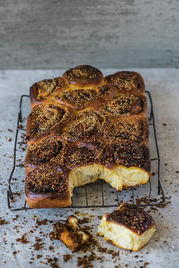 Yeast Bread Rolls With Sheeps Cheese And Zaatar Photograph by Hein Van Tonder