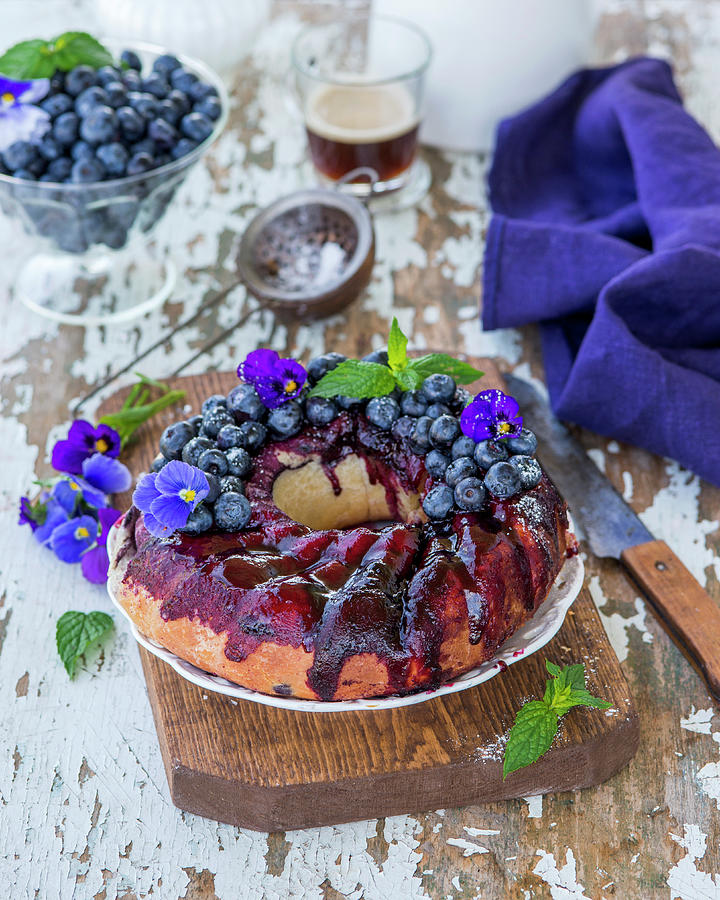 Yeast Cake With Blueberry Caramel Photograph by Irina Meliukh