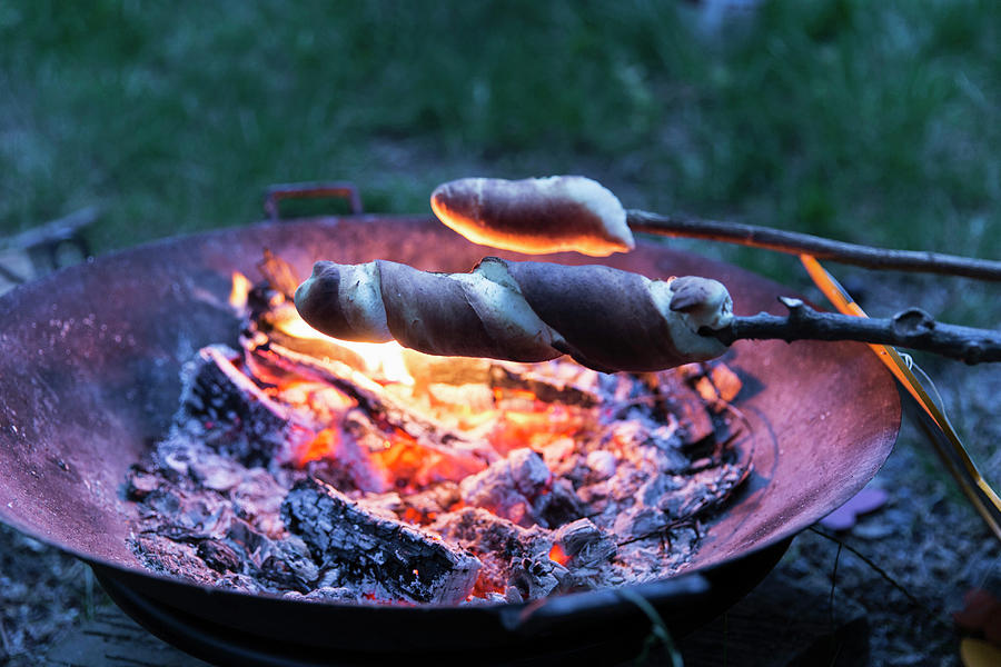 Yeast Dough Stick Bread Over A Fire Bowl Photograph by Emmer Flora
