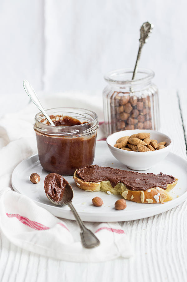 Yeast Plait With Homemade Chocolate Spread Photograph by Tamara Staab