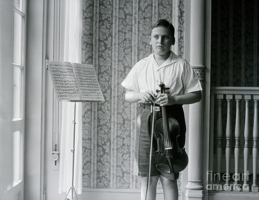 Yehudi Menuhin As A Boy With Music Stand Photograph by Bettmann