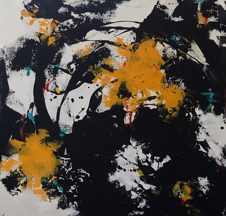 Yellow and Black Painting by Suzzanna Frank
