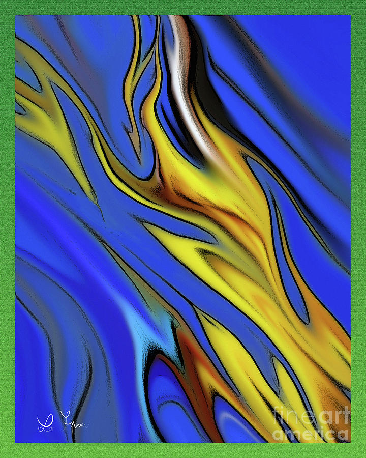 Yellow And Blue Digital Art by Leo Symon