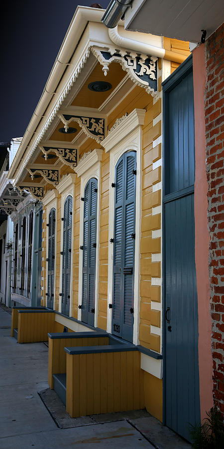 Yellow and Blue Ornate French Quarter House by Debi Dalio Yellow and Blue Ornate French Quarter House by Debi Dalio