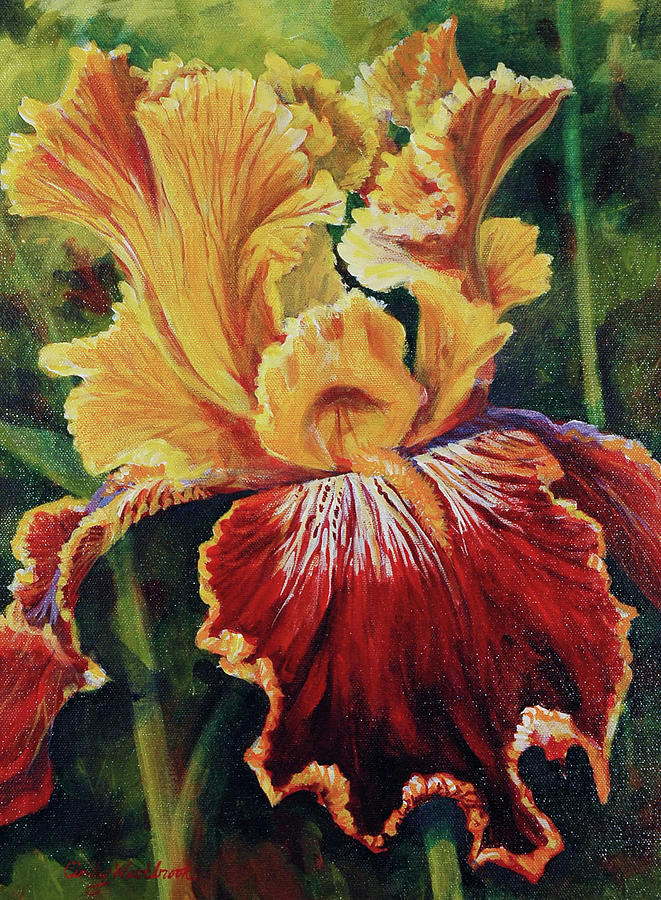 Yellow and Gold Iris Painting by Cynthia Westbrook
