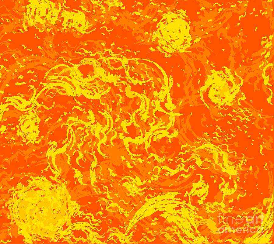 Yellow And Orange Abstract Twirl Background Digital Art by Bigalbaloo ...