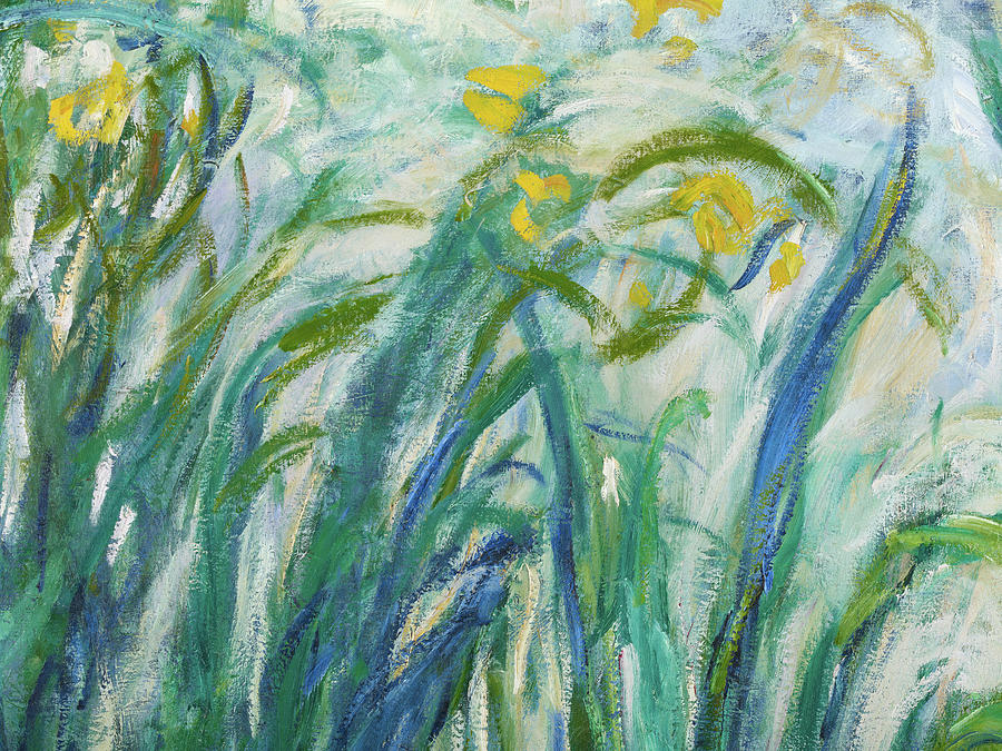 Yellow And Purple Irises, Detail Painting by Claude Monet