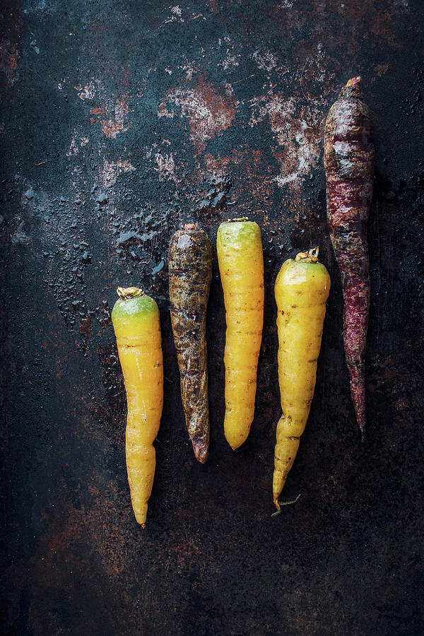 Yellow And Red Carrots Photograph by Kate Prihodko