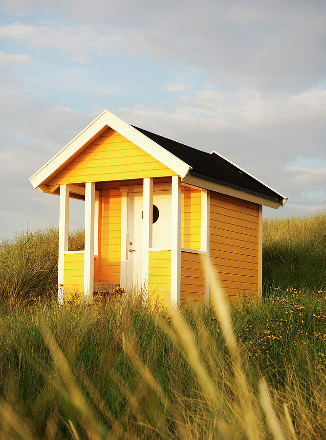 Architecture Photograph - Yellow Bathing Hut by Elliot Elliot