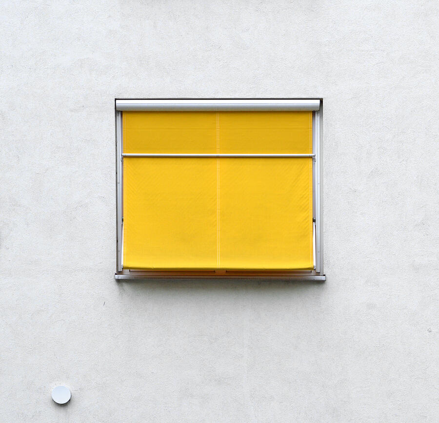 Square - Yellow Blind Photograph by Stuart Allen