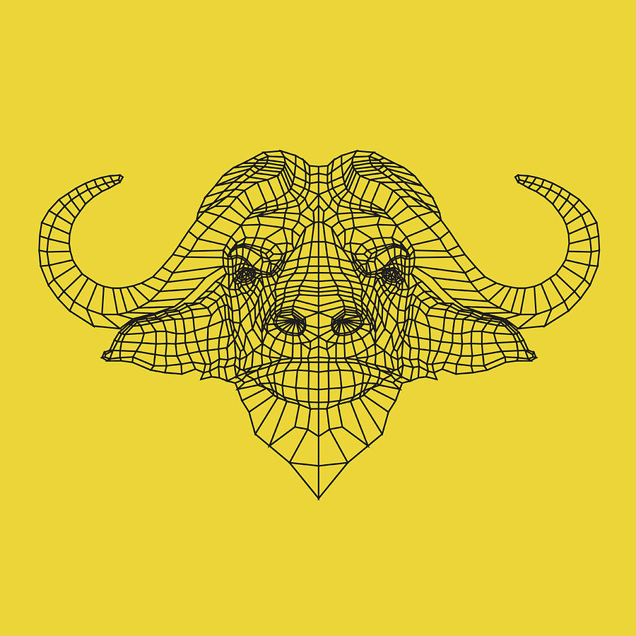 Buffalo Digital Art - Yellow Buffalo by Naxart Studio Buffalo Digital Art - Yellow Buffalo by Naxart Studio