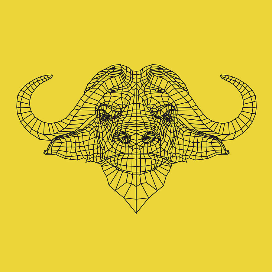 Buffalo Digital Art - Yellow Buffalo by Naxart Studio