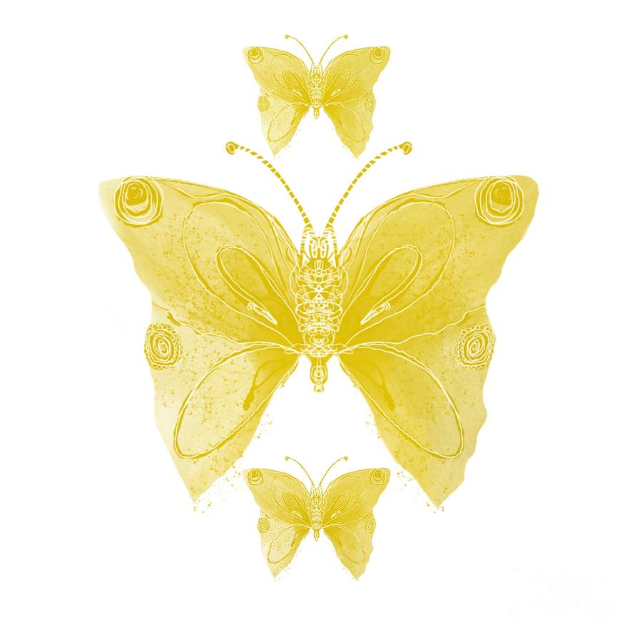 Yellow Butterflies Digital Art by Victoria Watt - Fine Art America