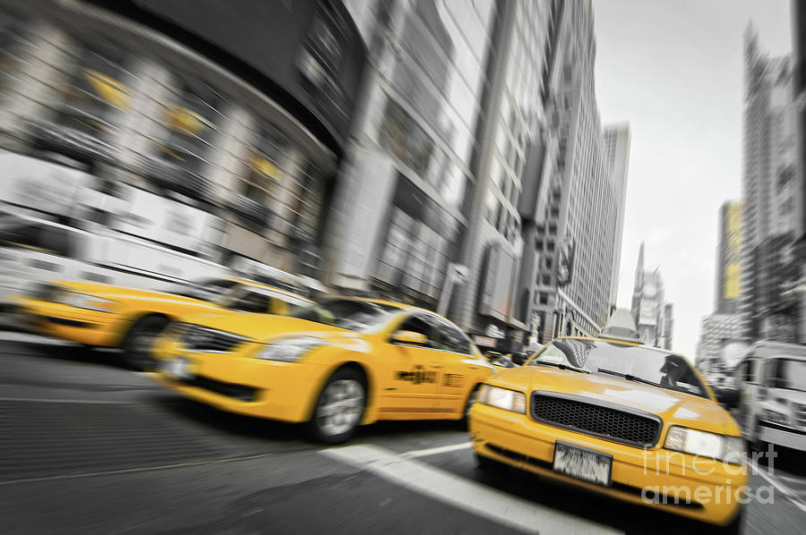Yellow cabs in New York Photograph by Delphimages Photo Creations