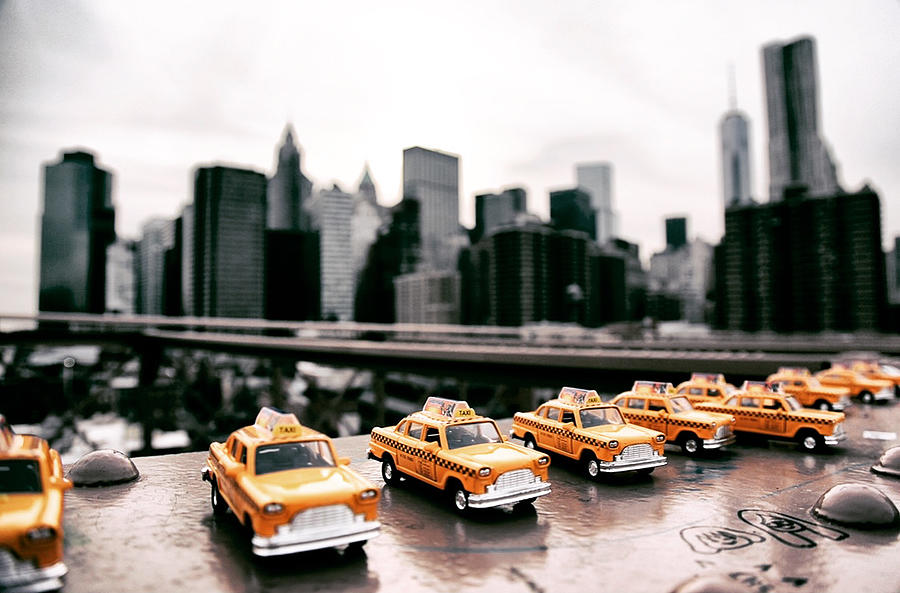 Brooklyn Bridge Photograph - Yellow Cabs On Brooklyn Bridge by Barbara Orienti