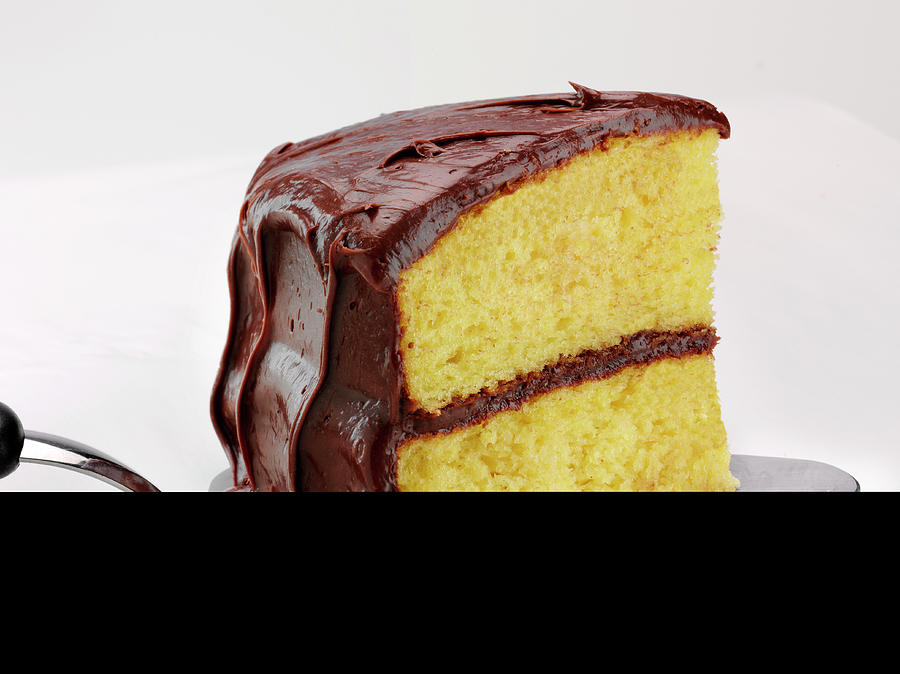 Yellow Cake With Chocolate Frosting Photograph by Albert P Macdonald