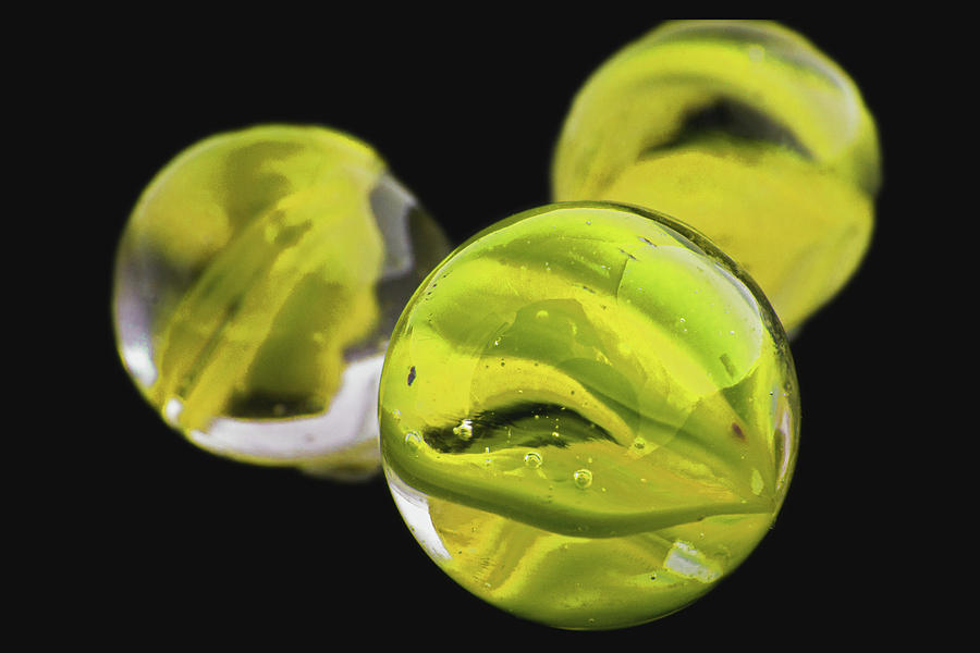 Yellow Cats Eye Marbles Photograph by Ira Marcus