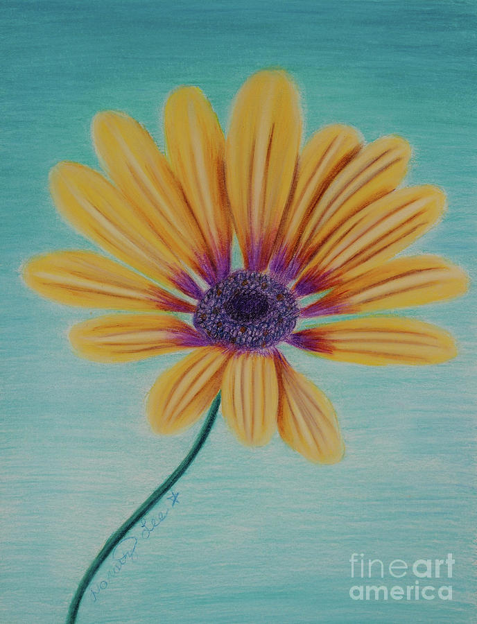 Yellow Daisy On A Clear Day Painting by Dorothy Lee