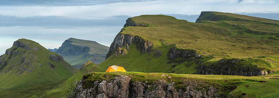 Yellow Dome Tent In Dramatic Mountain Photograph by Fotovoyager