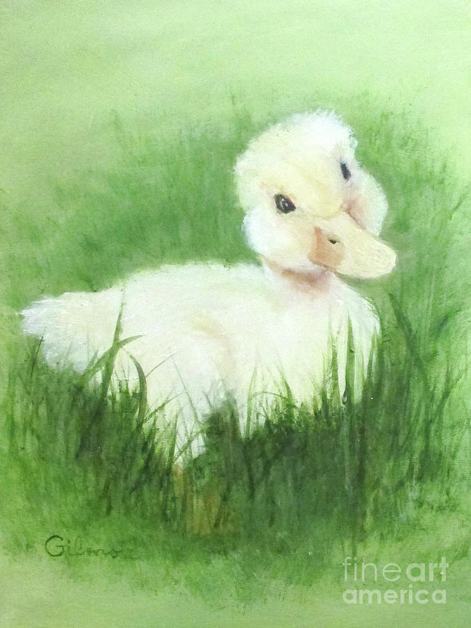 Duckling Out of Water Painting by Roseann Gilmore