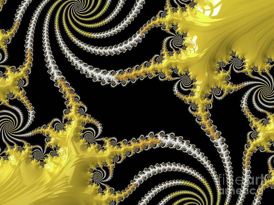 Abstract Digital Art - Yellow Embrace by Elisabeth Lucas