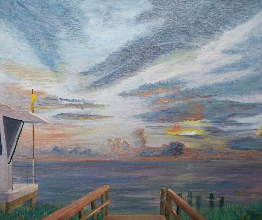 Yellow Flag at Waveland Painting by Mike Jenkins