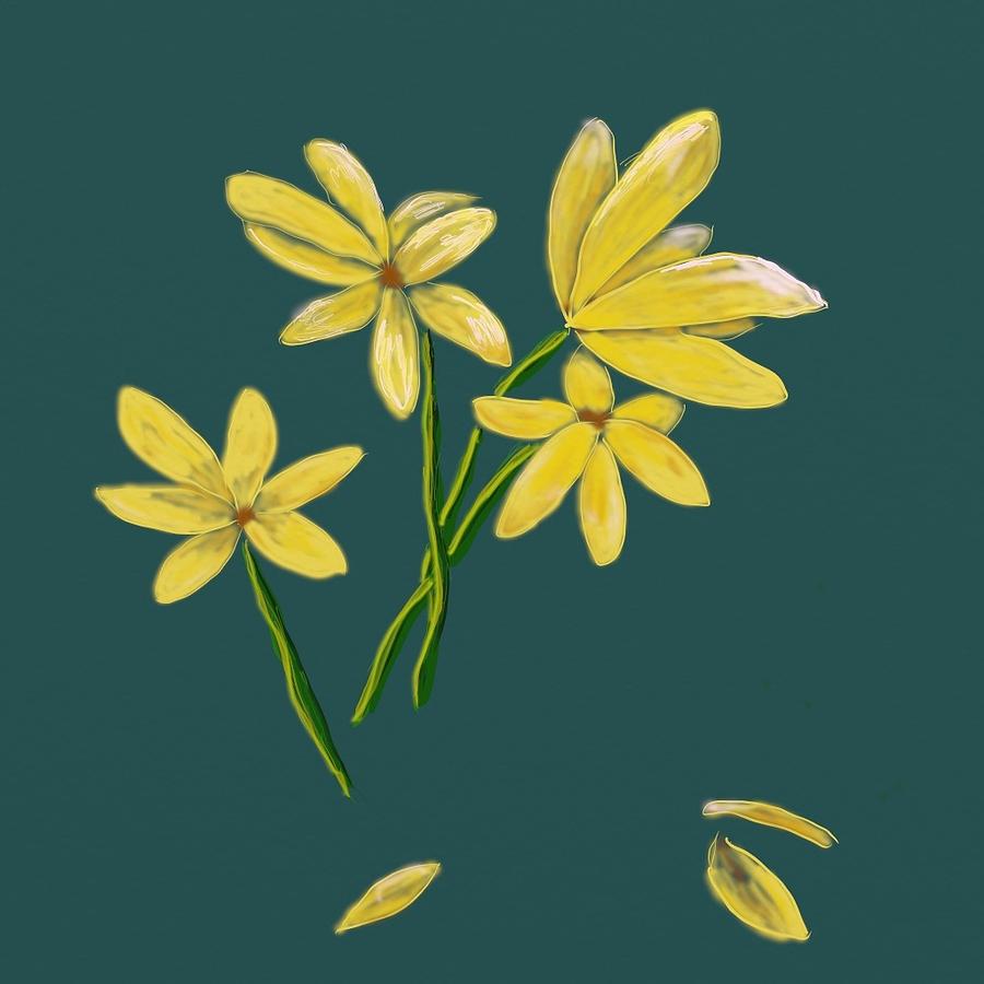 Yellow Flower Drawing by Suanne Forster