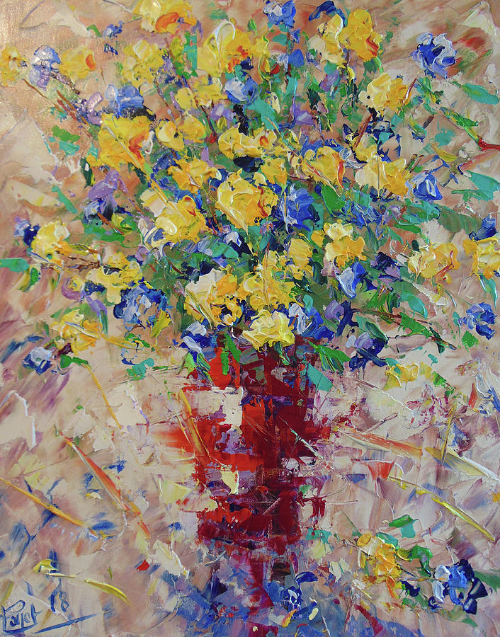 Yellow flowers Painting by Frederic Payet