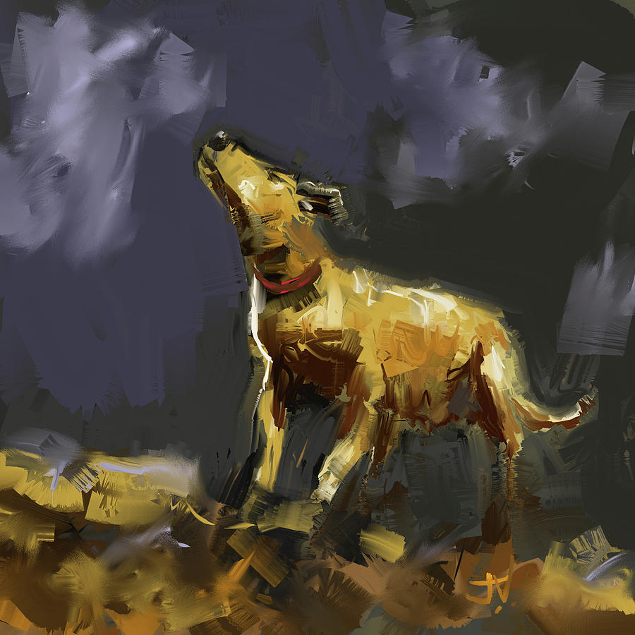 Dog Digital Art - Yellow Hound by Jim Vance