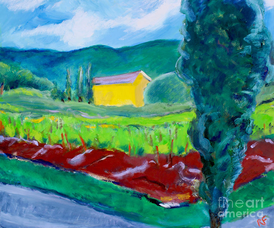 Yellow House, Sonoma Painting by Richard Fox
