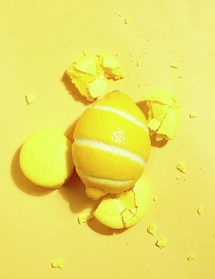 Yellow Lemon Macaron Photograph by Jkey Photo