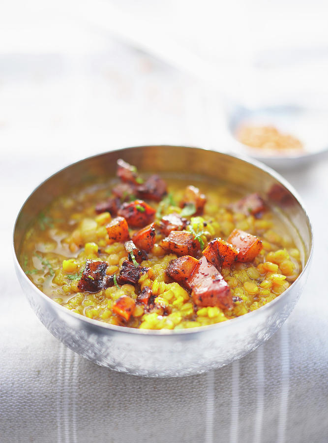 Yellow Lentil Dal With Carrots Photograph by Bilic