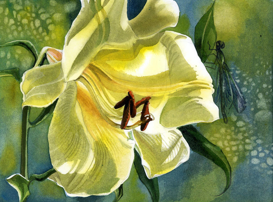 yellow lily with dragonfly by alfred ng yellow lily with dragonfly by alfred ng