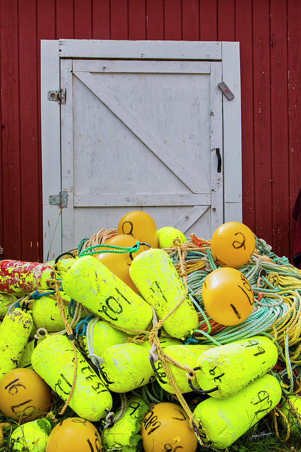 Yellow Lobster Buoys Photograph by Jurgen Lorenzen